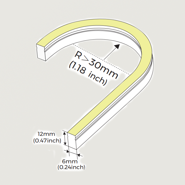 NEON LED  9.6W/m MONO COLOR 6x12mm IP67