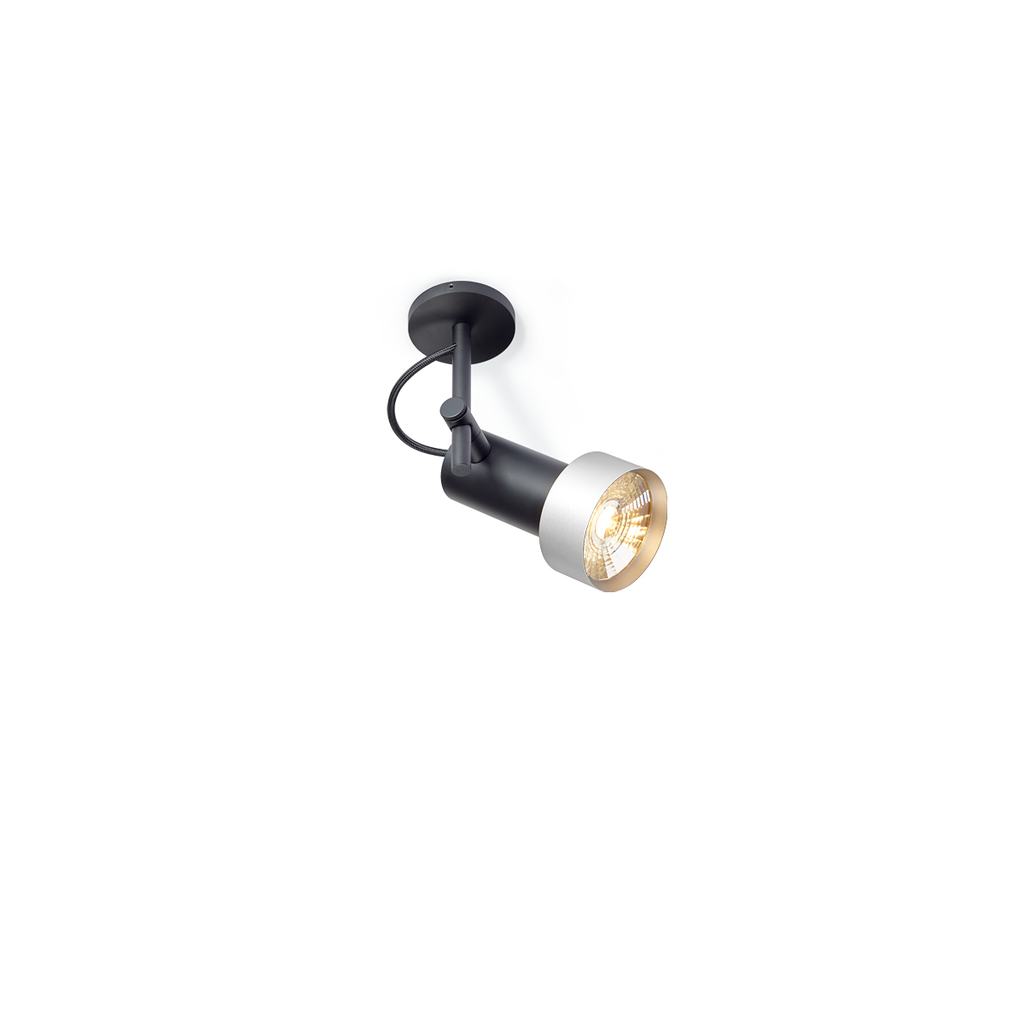 2Thirty-C1 in BLACK frame + BLACK rod + BLACK swivel + BRONZE ring / 12° / dimmable (TRIAC)1000LM 2700K CRI90 IP50