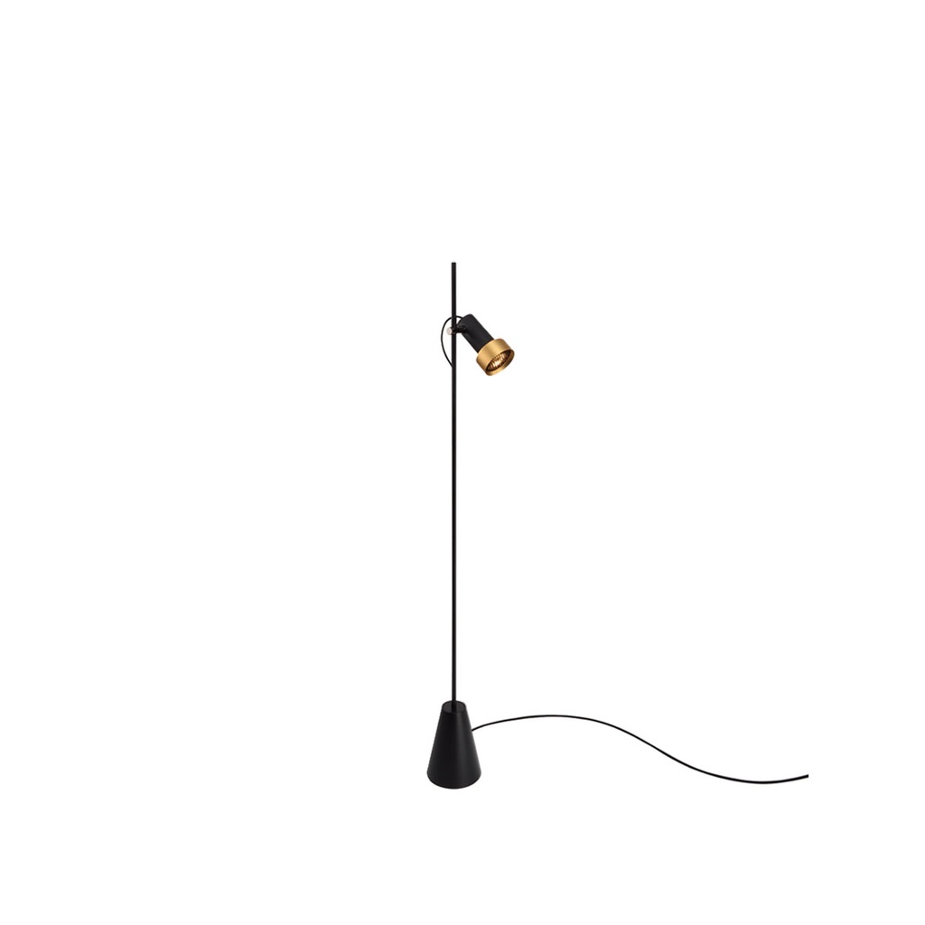 2Thirty-Floor 1 with honeycomb with UK-plug BLACK base + BLACK frame + BLACK rod + GUNMETAL swivel + ALU ring / 24° / dimmable / PUSH-DIM on armature1241LM 2700K CRI97 IP50
