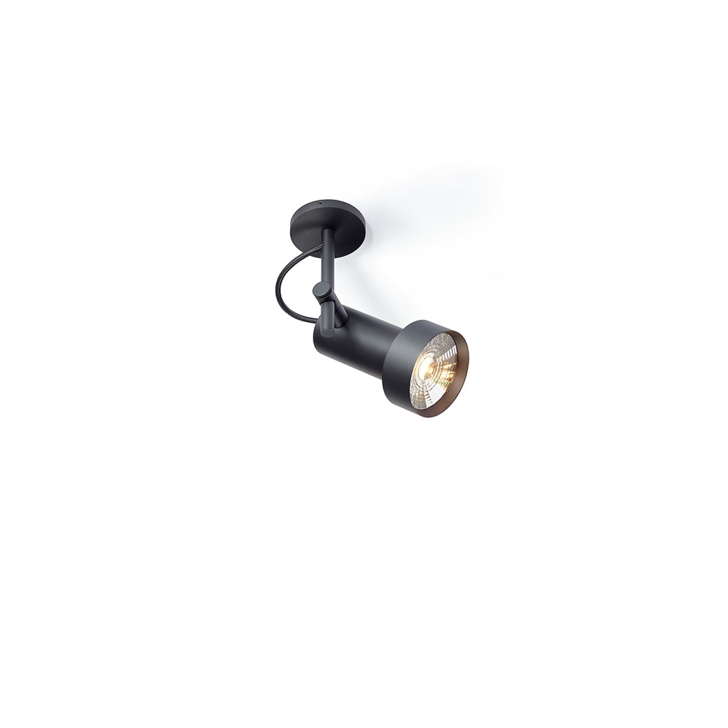 2Thirty-W1 BLACK frame + BLACK rod + BLACK swivel + GOLD ring / 24° / dimmable (TRIAC)1000LM 2700K CRI90 IP50