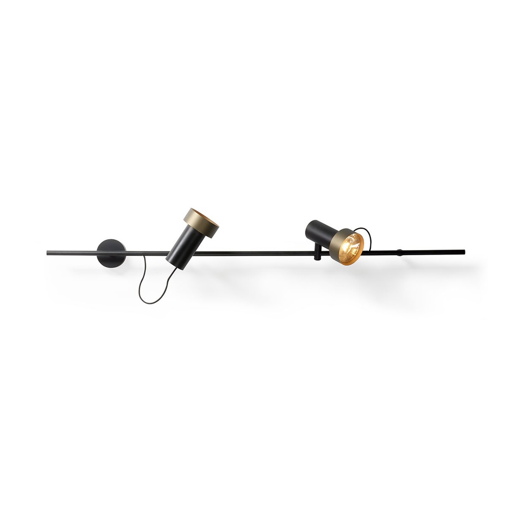 2Thirty-WH2 BLACK frame + BLACK rod + BLACK swivel + BLACK ring / 40° + 40° / dimmable (TRIAC)2x 1000LM 2700K CRI90 IP50