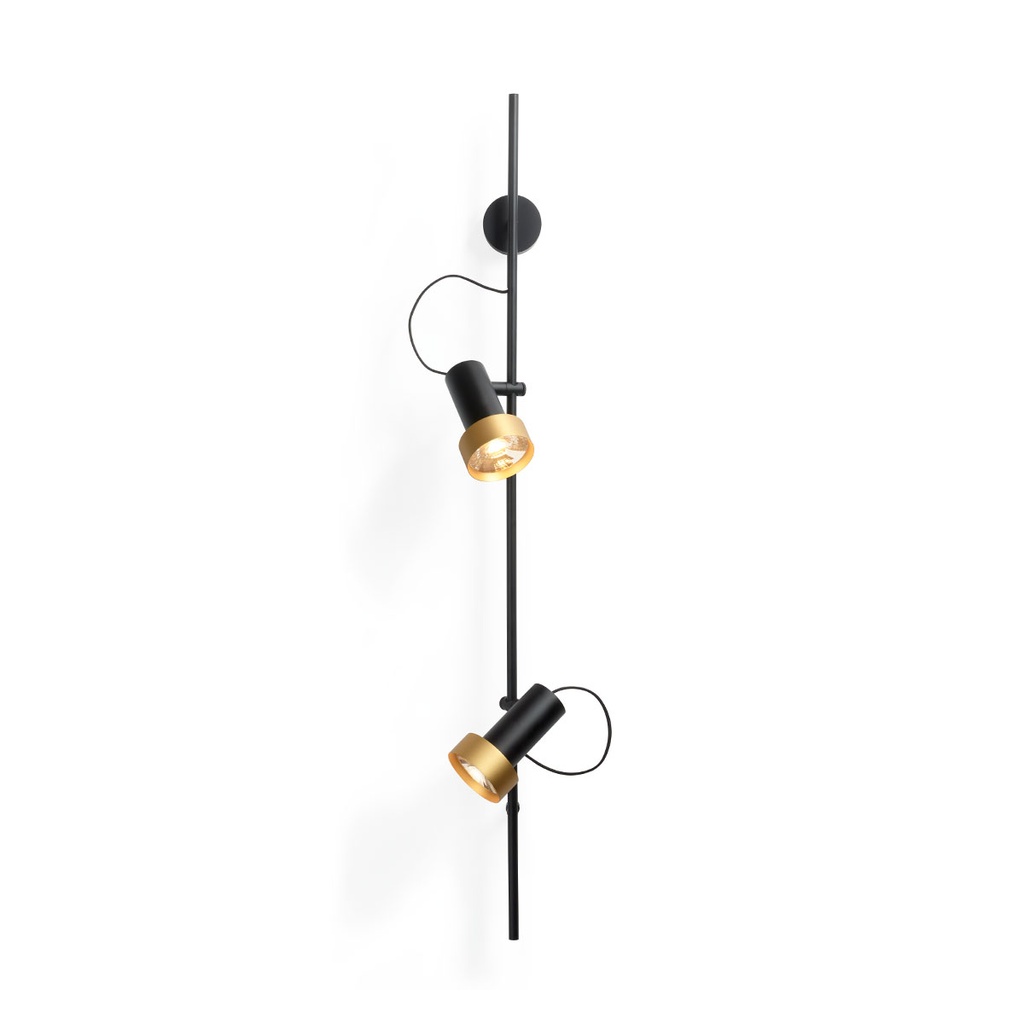 2Thirty-WV2 BLACK frame + BLACK rod + BLACK swivel + BRONZE ring / 12° + 40° / dimmable (TRIAC)2x 1000LM 2700K CRI90 IP50