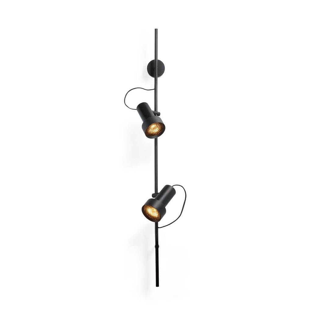 2Thirty-WV2 with honeycomb BLACK frame + BLACK rod + BLACK swivel + BLACK ring / 12° + 24° / dimmable (TRIAC)2x 1000LM 2700K CRI90 IP50