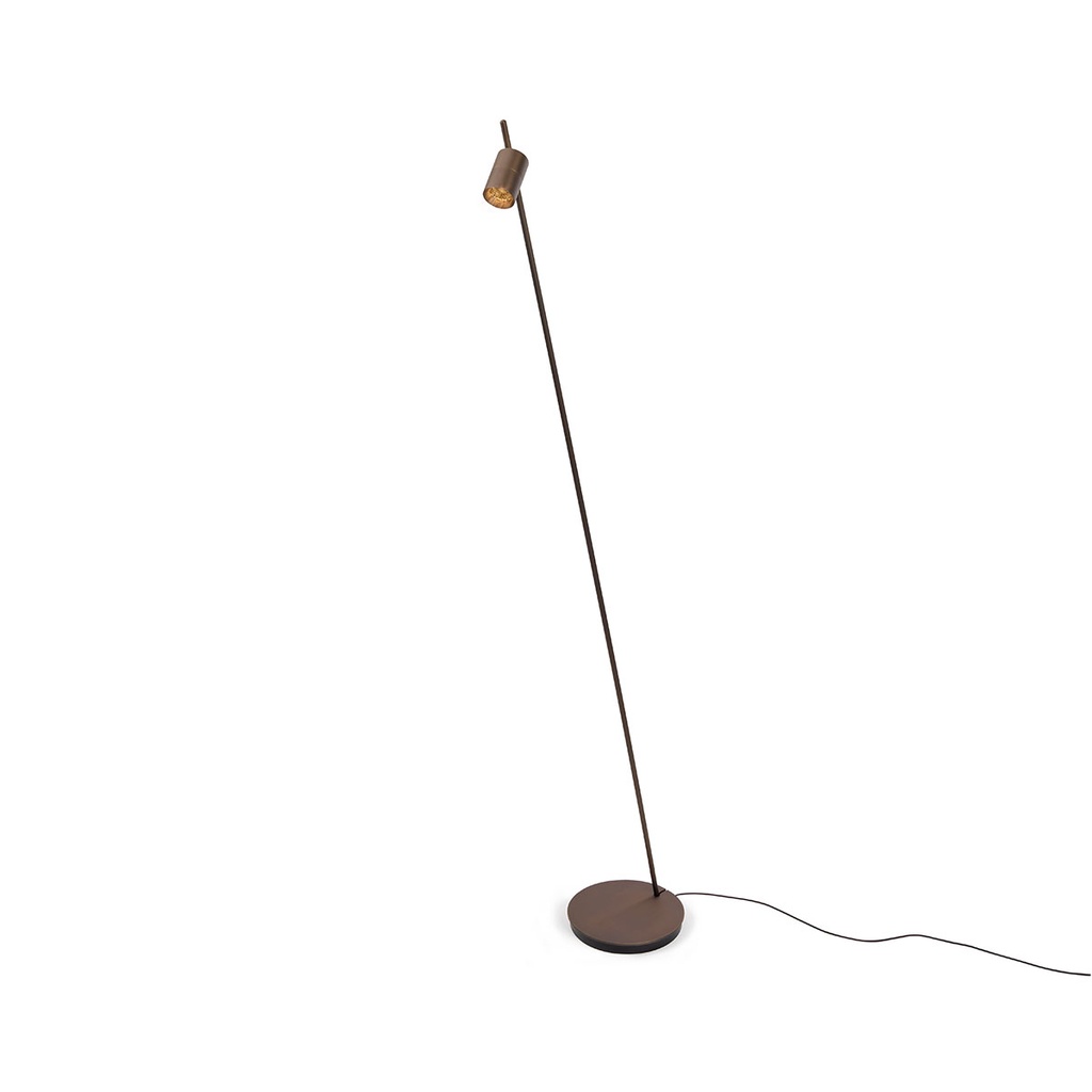 Aude-Floor BRASS / 3000K /  with AU-Plugdriver with PUSH-DIM button on cable 487LM 2700K CRI95 IP50