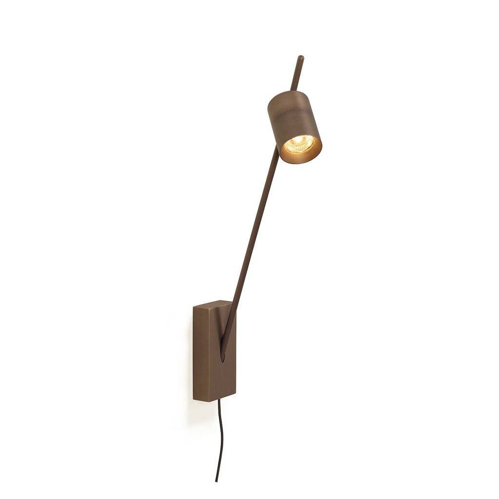 Aude-Wall L plug NICKEL / 3000K / 23° / with EU-Plugdriver with PUSH-DIM button on cable 517LM 3000K CRI95 IP50