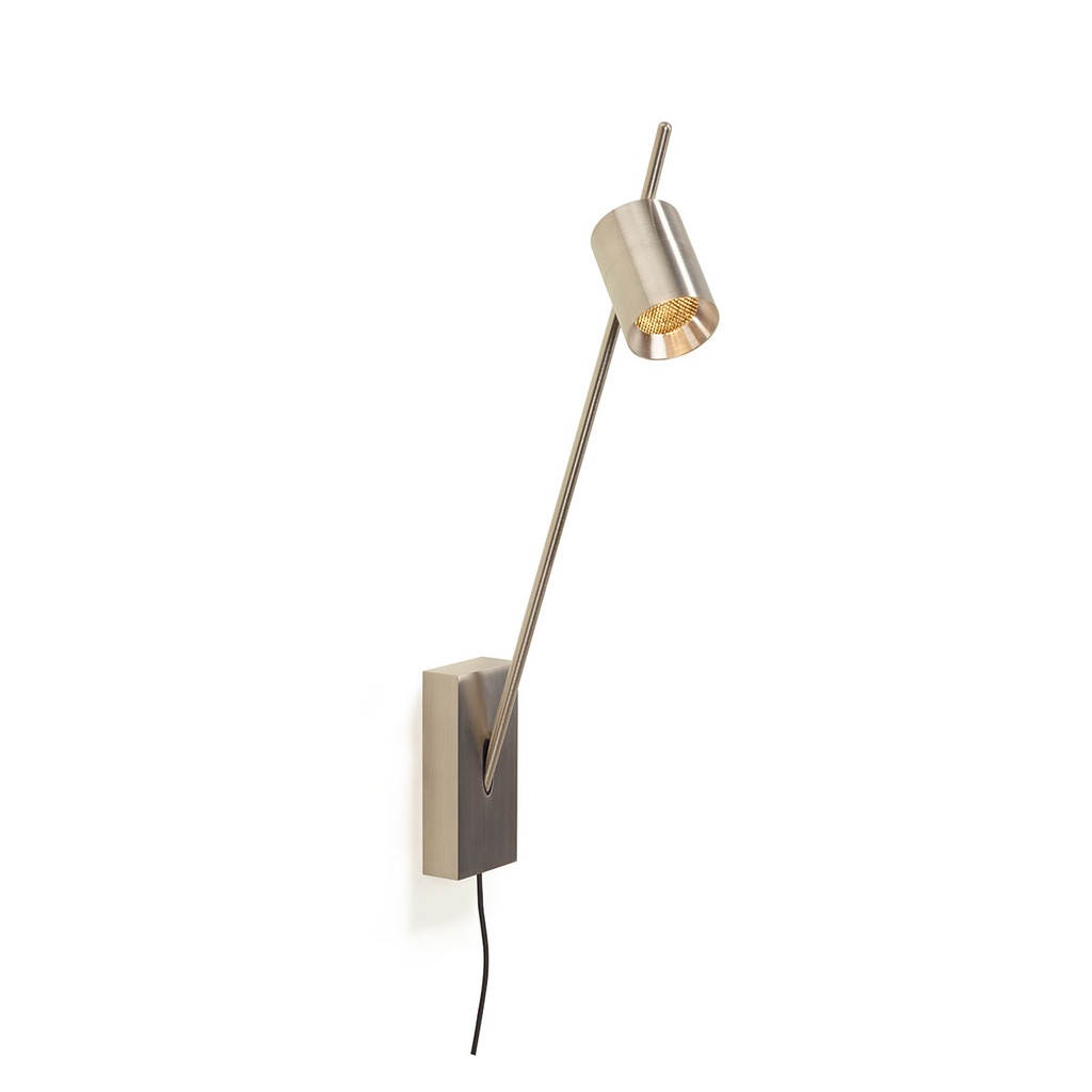 Aude-Wall L plug with honeycomb BRASS / 2700K / 40° / with AU-Plugdriver with PUSH-DIM button on cable 487LM 2700K CRI95 IP50