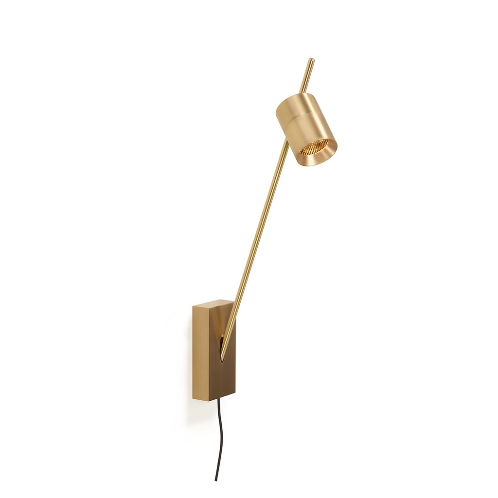 Aude-Wall L plug with honeycomb GUNMETAL / 3000K / 23° / with US-Plugdriver with PUSH-DIM button on cable 517LM 3000K CRI95 IP50