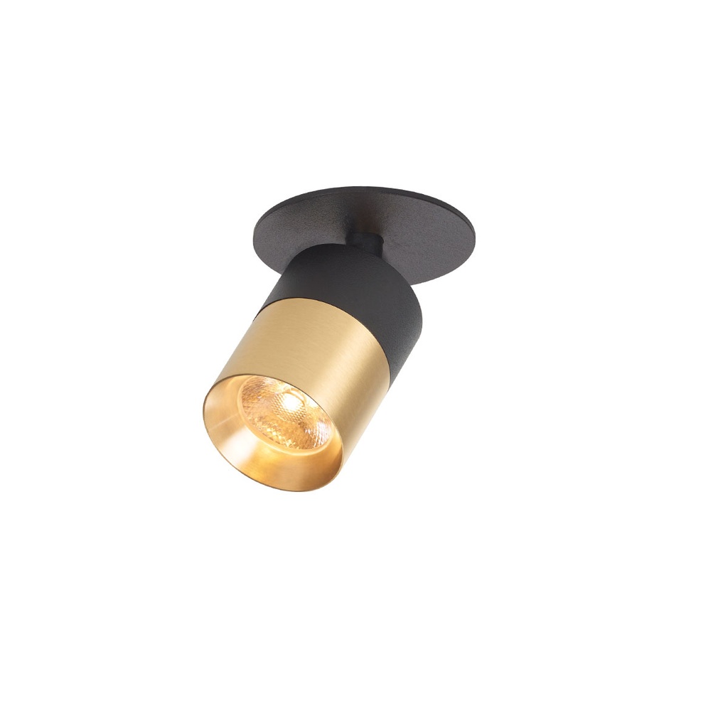 Audette-Duo in WHITE frame + WHITE swivel + WHITE body + BRASS ring / 2700K / 40° / Driver excl. / False ceiling673LM 3000K CRI95 IP50