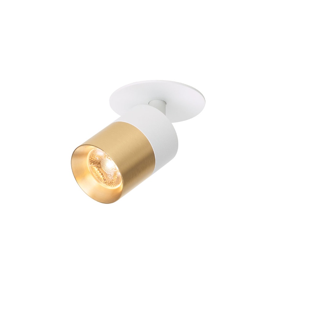 Audette-Duo in BRASS frame + BRASS swivel + BRASS body + BLACK ring / 3000K / 40° / Driver excl. / False ceiling673LM 3000K CRI95 IP50