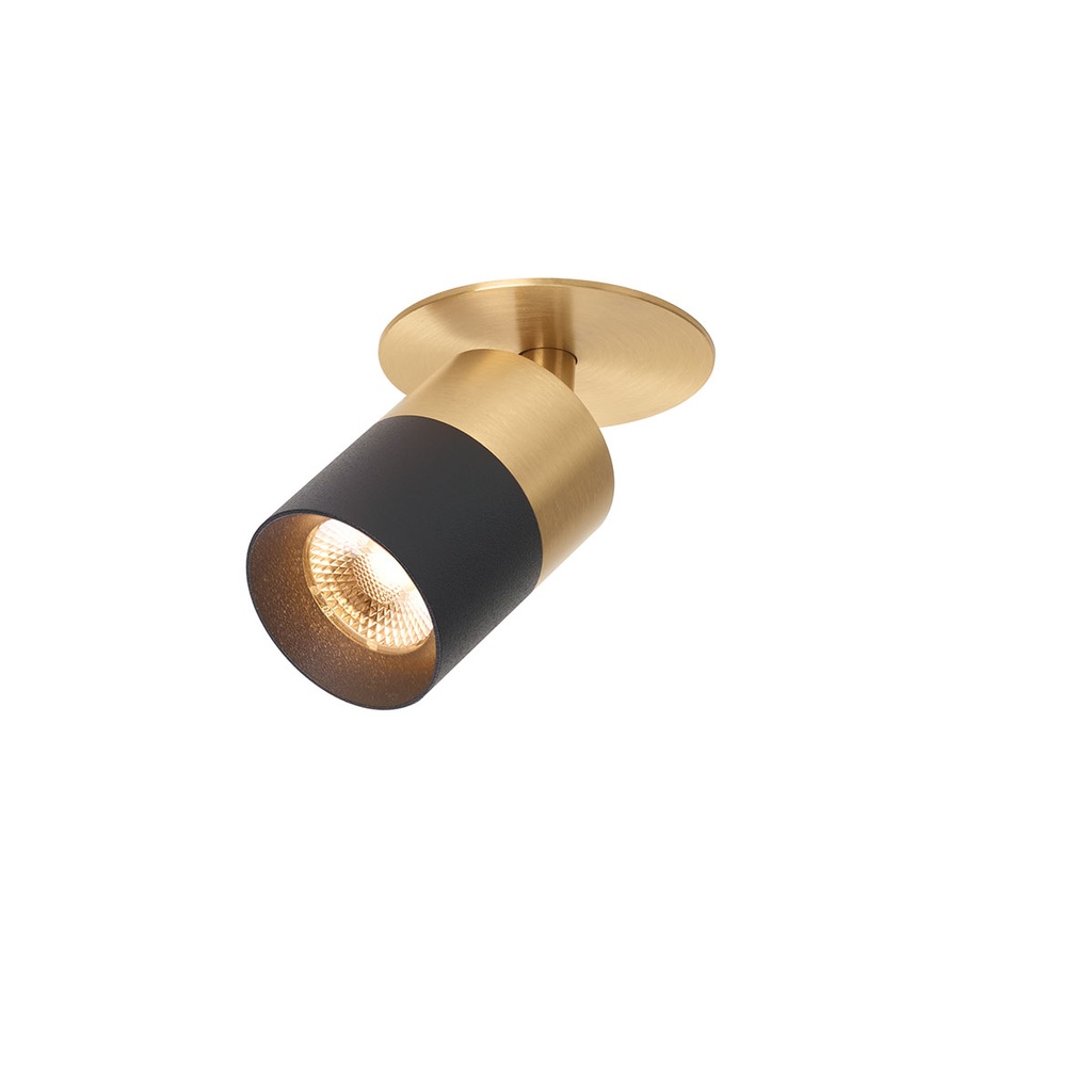 Audette-Duo in BRASS frame + BRASS swivel + WHITE ring / 2700K / 40° / Driver excl. / Concrete ceiling673LM 3000K CRI95 IP50