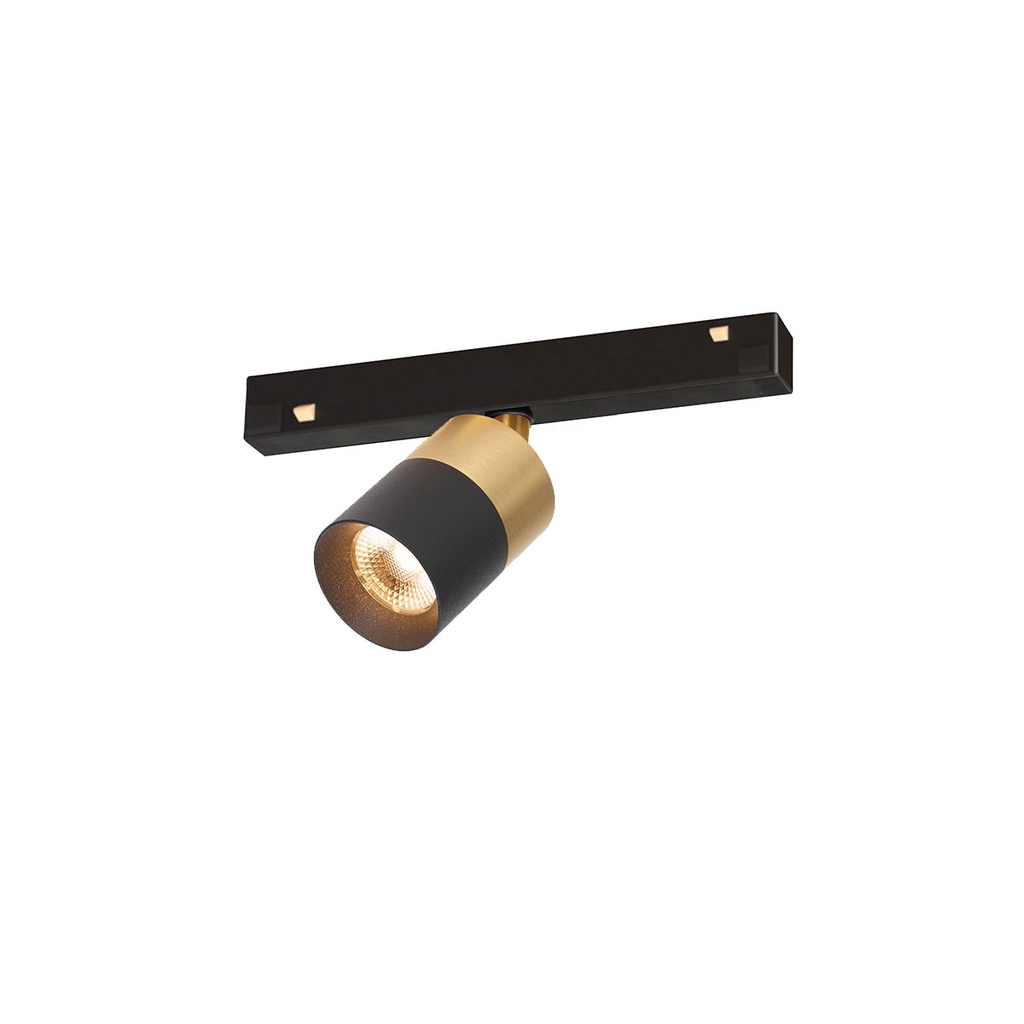 Audette-Duo Track 48V BLACK swivel + BLACK frame + BRASS ring + BLACK adapter / 2700K / 23° / adapter incl. / Driver excl.673LM 3000K CRI95 IP50