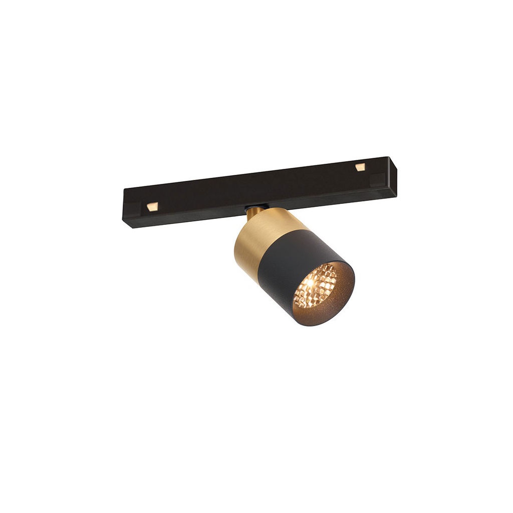 Audette-Duo Track 48V BLACK swivel + BLACK frame + BRASS ring + BLACK adapter / 3000K / 23° / adapter incl. / Driver excl.633LM 2700K CRI95 IP50