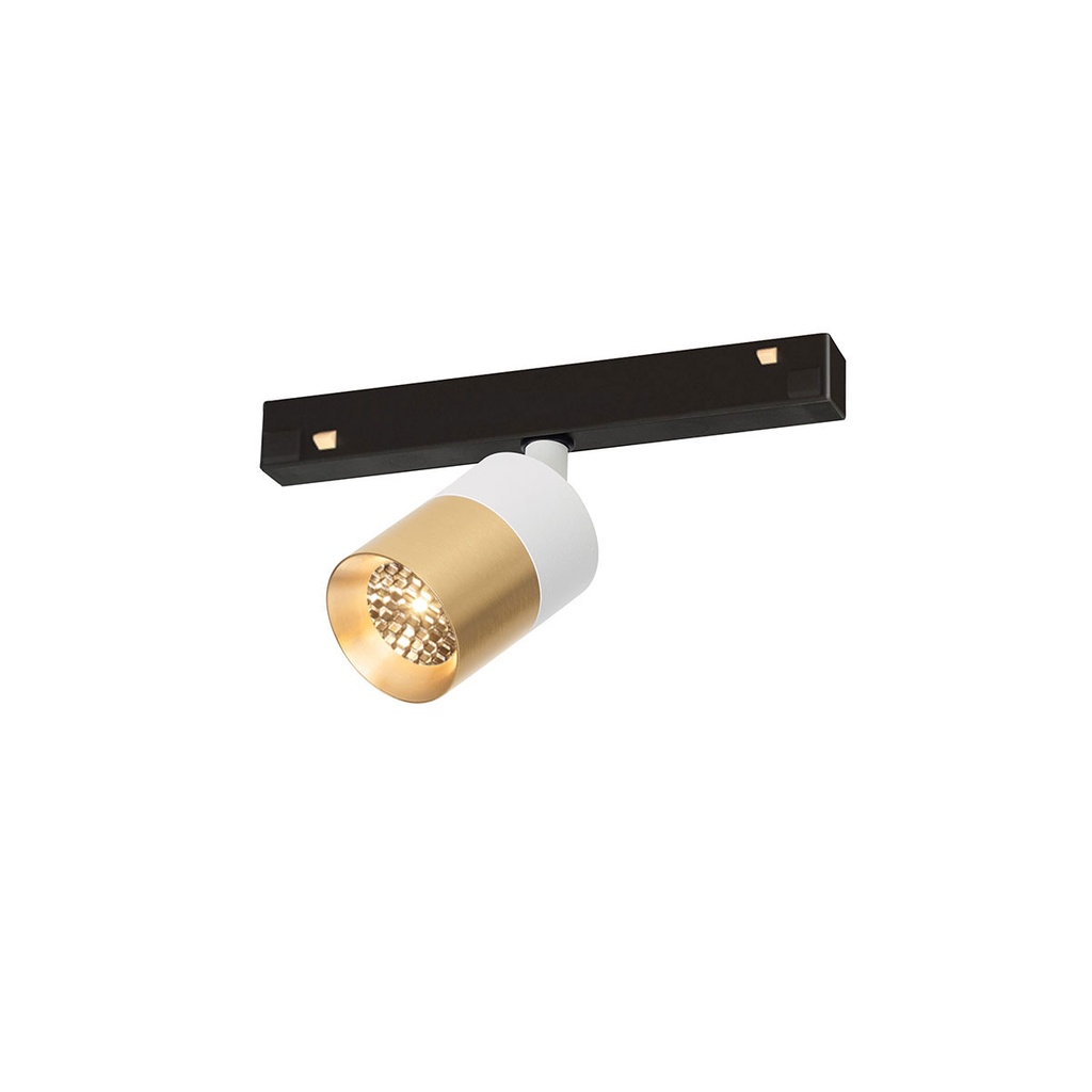 Audette-Duo Track 48V with honeycomb BRASS swivel + BRASS frame + WHITE ring + BLACK adapter / 2700K / 40° / adapter incl. / Driver excl.633LM 2700K CRI95 IP50