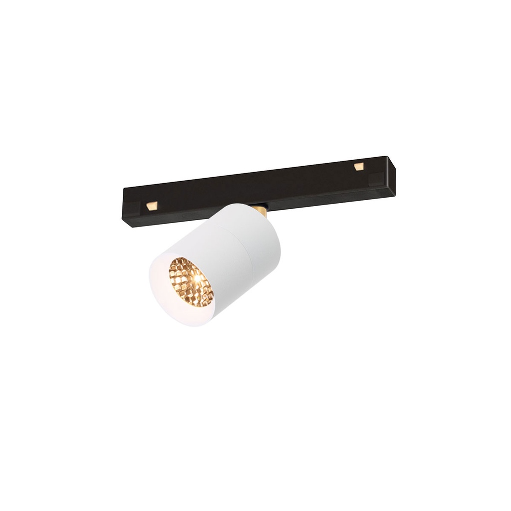 Audette-Varié Track 48V BRASS swivel + WHITE frame + WHITE ring + BLACK adapter / 3000K / 23° / adapter incl. / Driver excl.633LM 2700K CRI95 IP50