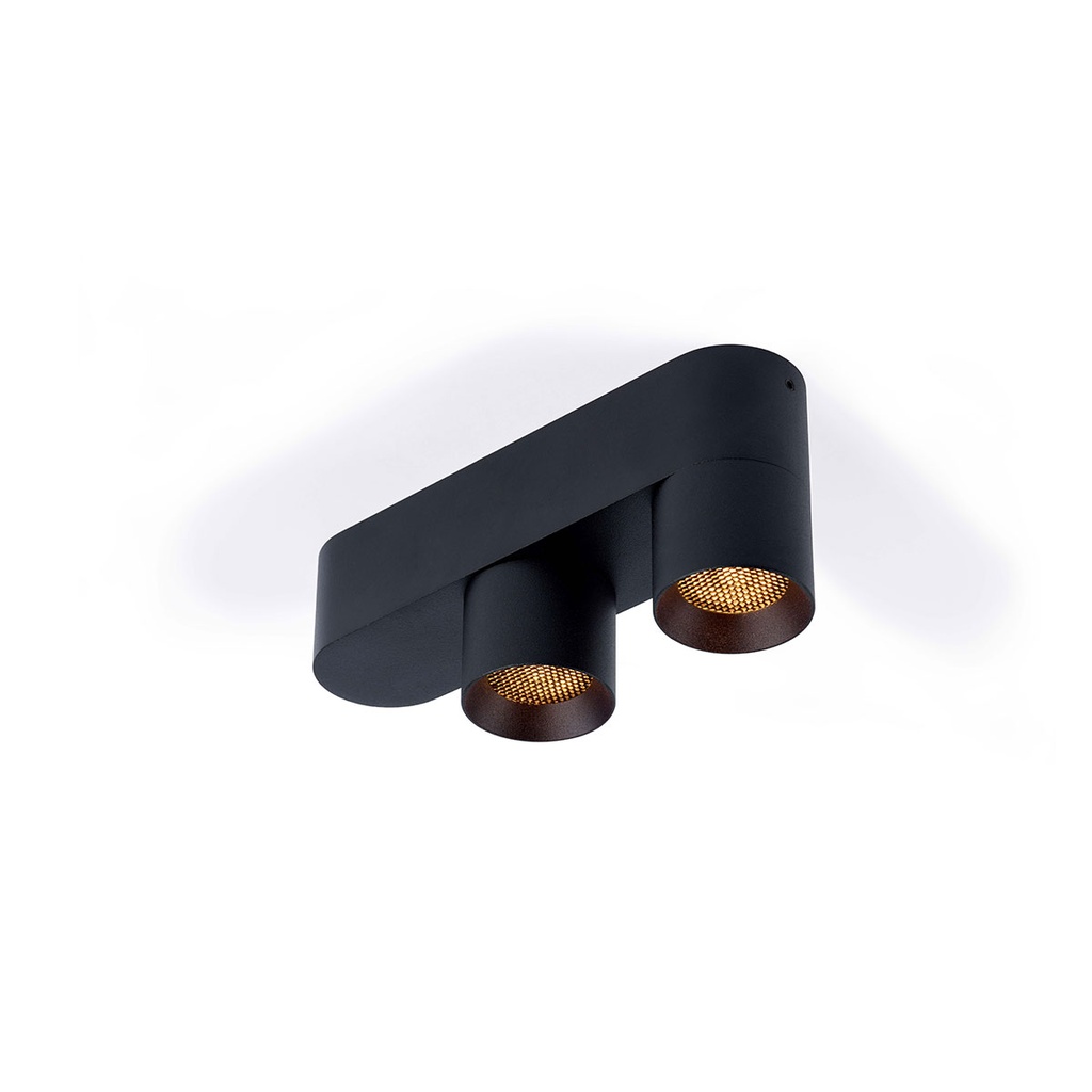 Audy 2 up Rounded with honeycomb BRONZE / 2700K / 40° / Driver incl. / dimmable (TRIAC/IGBT)  2x 517LM 3000K CRI95 IP50