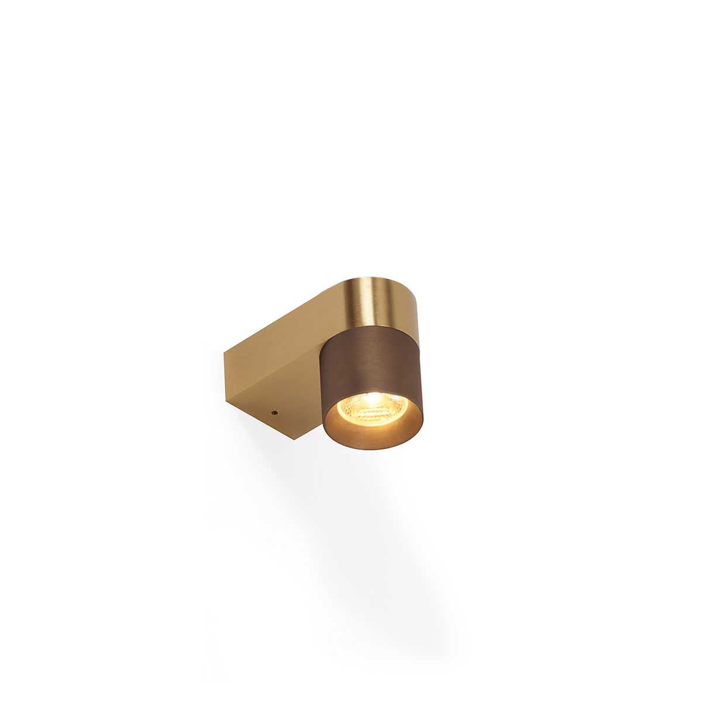 Audy-Wall 1S Duo BRASS frame + BLACK ring / 2700K / 23° / Driver excl.487LM 2700K CRI95 IP50