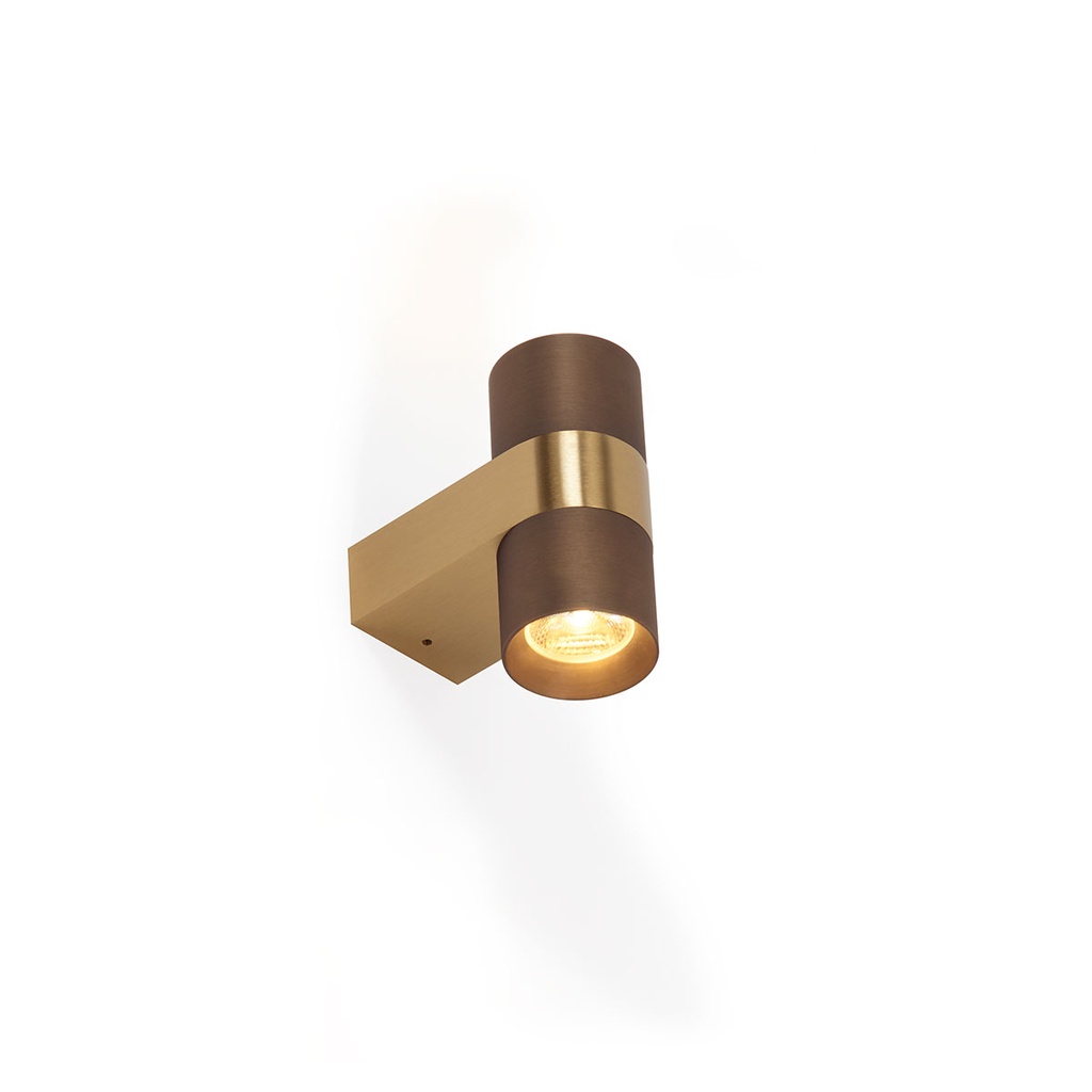 Audy-Wall 2S Duo BRASS frame + BRONZE ring / 3000K / 23° - 40° / Driver excl.2x 517LM 3000K CRI95 IP50