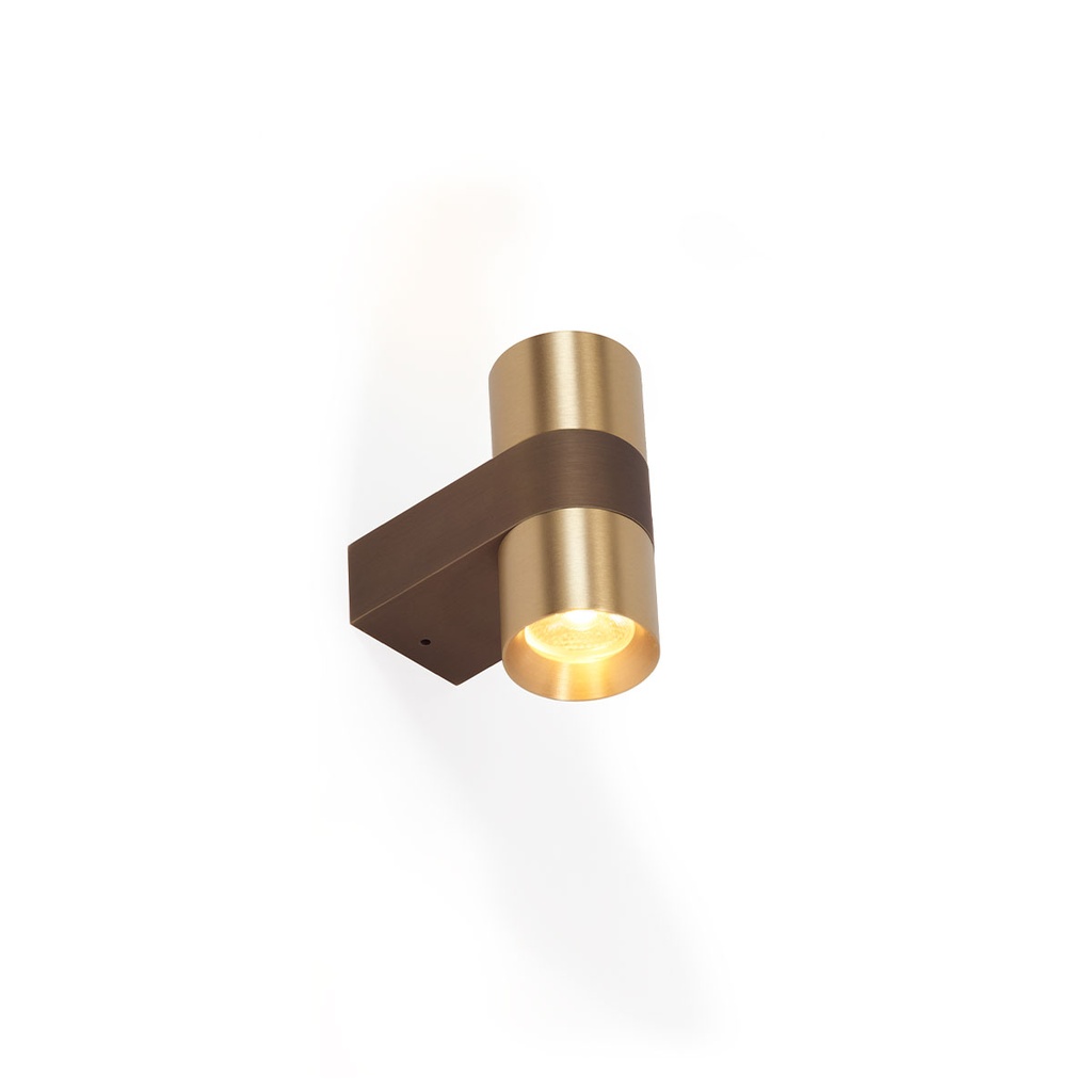 Audy-Wall 2S Duo GUNMETAL frame + BRASS ring / 3000K / 23° - 23° / Driver excl.2x 517LM 3000K CRI95 IP50
