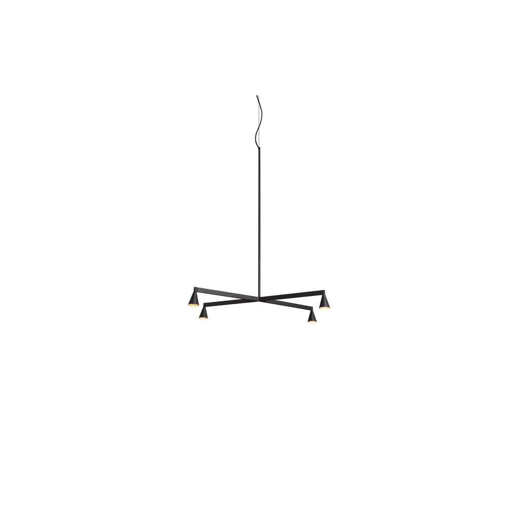 Austere-Chandelier 1X RF75 BLACK / L.750 (Driver, Base, Canopy & Cover EXCL.)4x 634LM 2700K CRI93 IP50