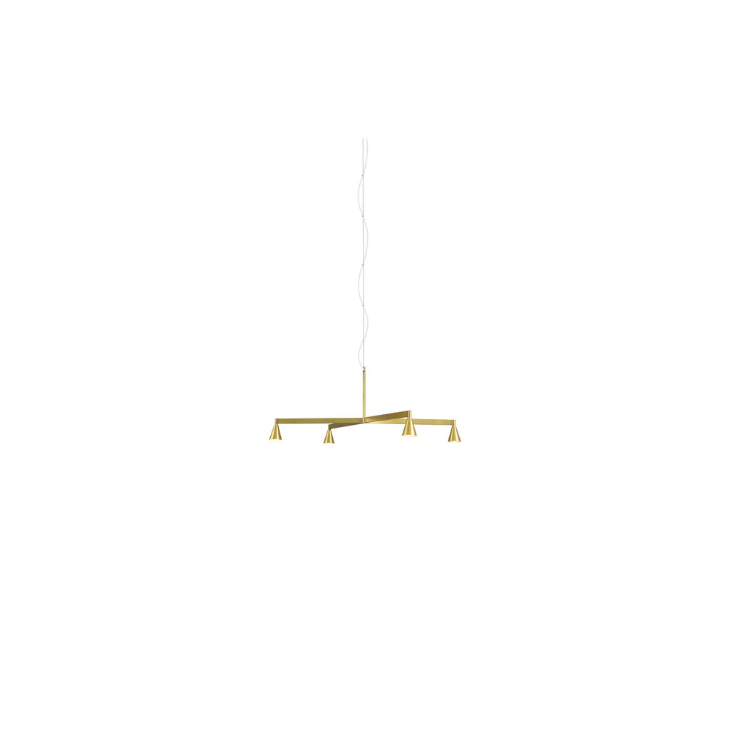 Austere-Chandelier 1X RL79 BLACK / L.750 / BLACK powercord & steelcable (Driver, Base, Canopy & Cover EXCL.)4x 634LM 2700K CRI93 IP50