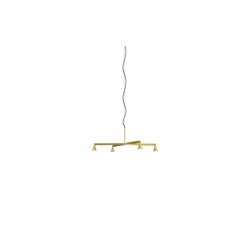 Austere-Chandelier 1X RL79 GUNMETAL / L.750 / BLACK powercord & steelcable (Driver, Base, Canopy & Cover EXCL.)4x 634LM 2700K CRI93 IP50