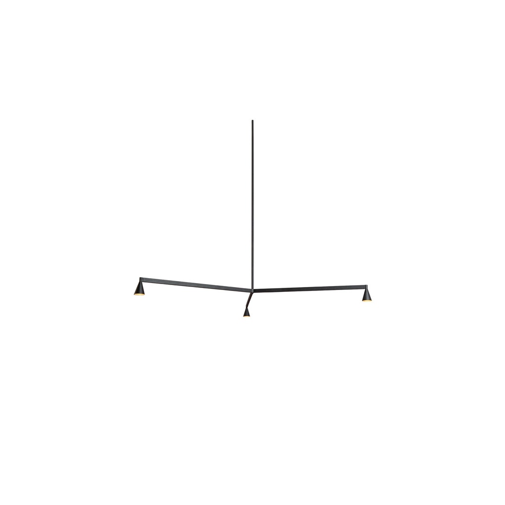 Austere-Chandelier 1X RS16 NICKEL / L.750 / WHITE powercord & SILVER steelcable (Driver, Base, Canopy & Cover EXCL.)3x 634LM 2700K CRI93 IP50