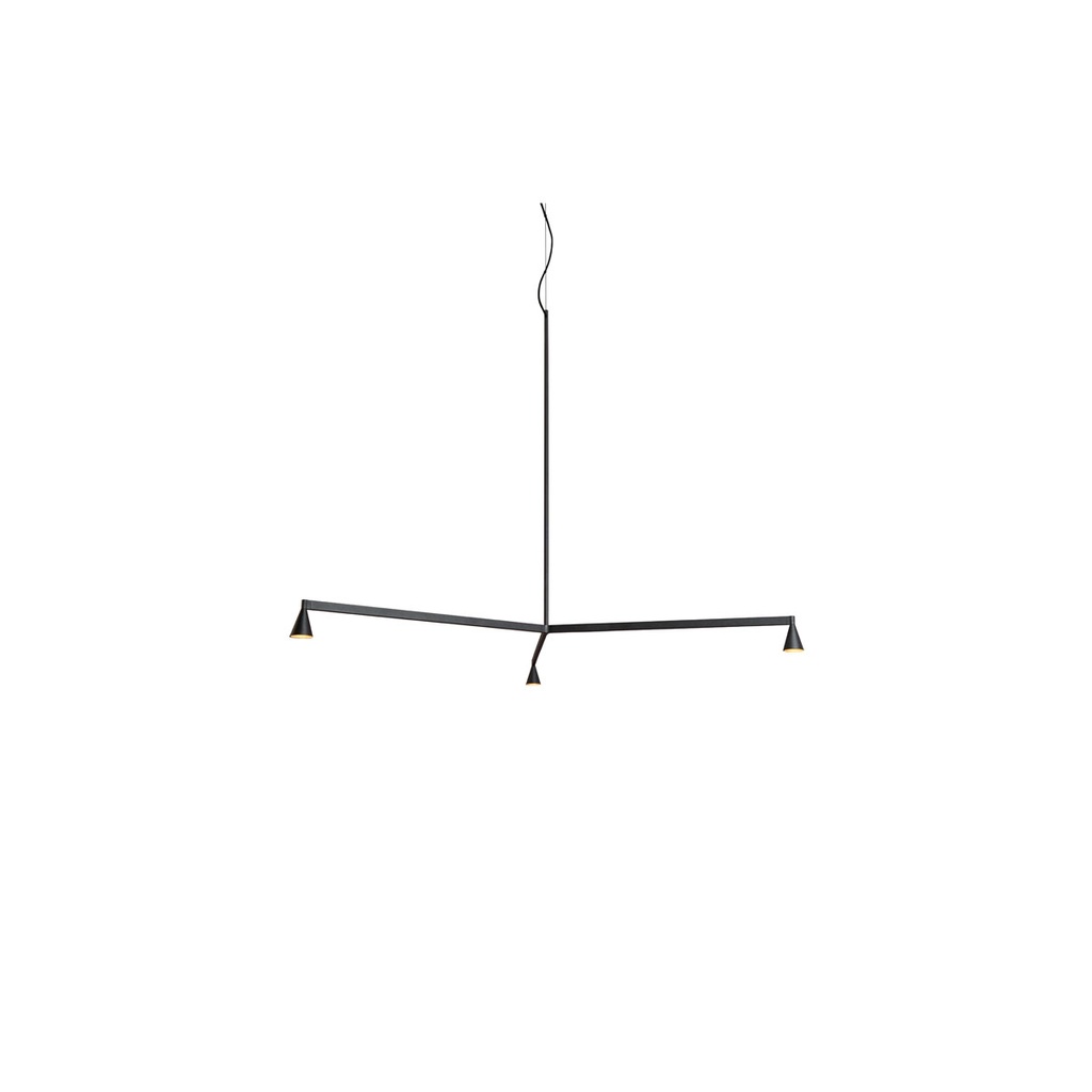 Austere-Chandelier 1Y RL79 BRASS frame / L.250 / BLACK powercord & steelcable (Driver, Base, Canopy & Cover EXCL.)3x 634LM 2700K CRI93 IP50