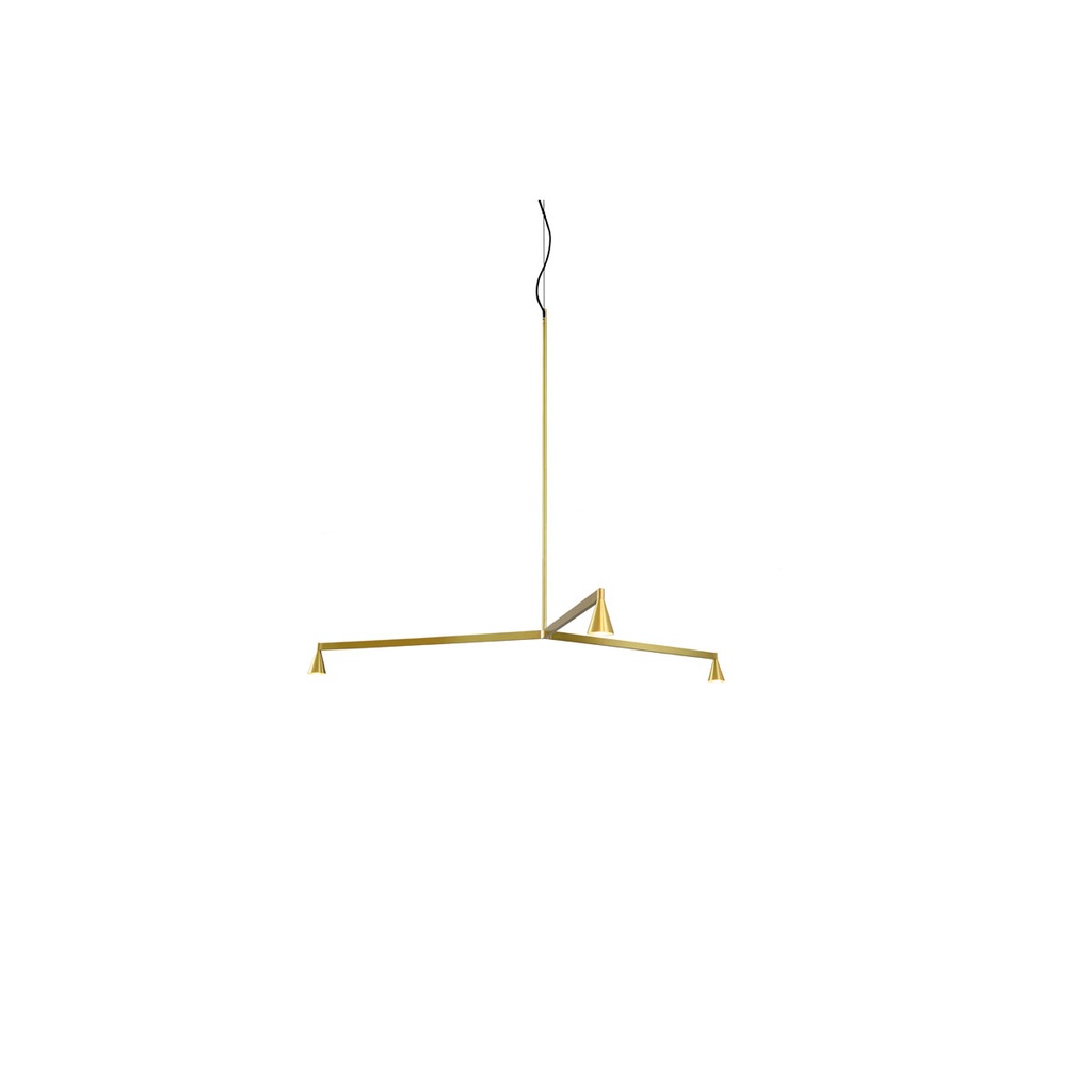 Austere-Chandelier 1Y RL79 GUNMETAL frame / L.250 / BLACK powercord & steelcable (Driver, Base, Canopy & Cover EXCL.)3x 634LM 2700K CRI93 IP50