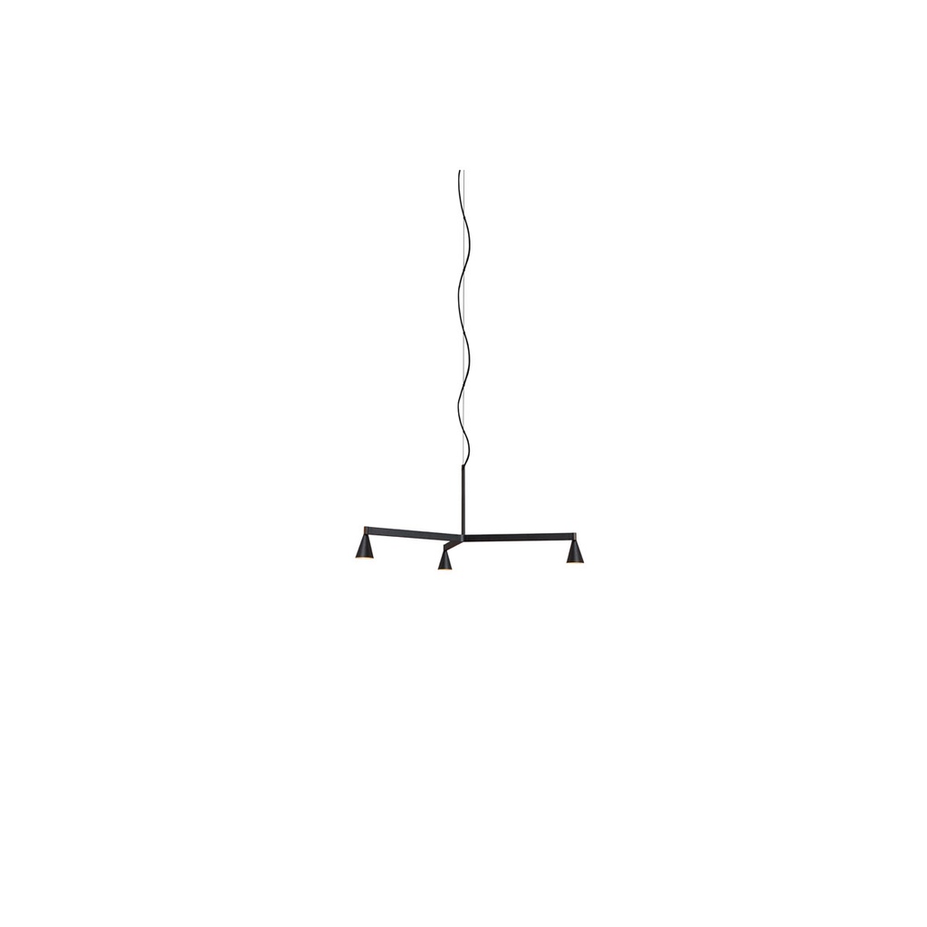 Austere-Chandelier 1Y RL79 BRASS frame / L.750 / BLACK powercord & steelcable (Driver, Base, Canopy & Cover EXCL.)3x 634LM 2700K CRI93 IP50