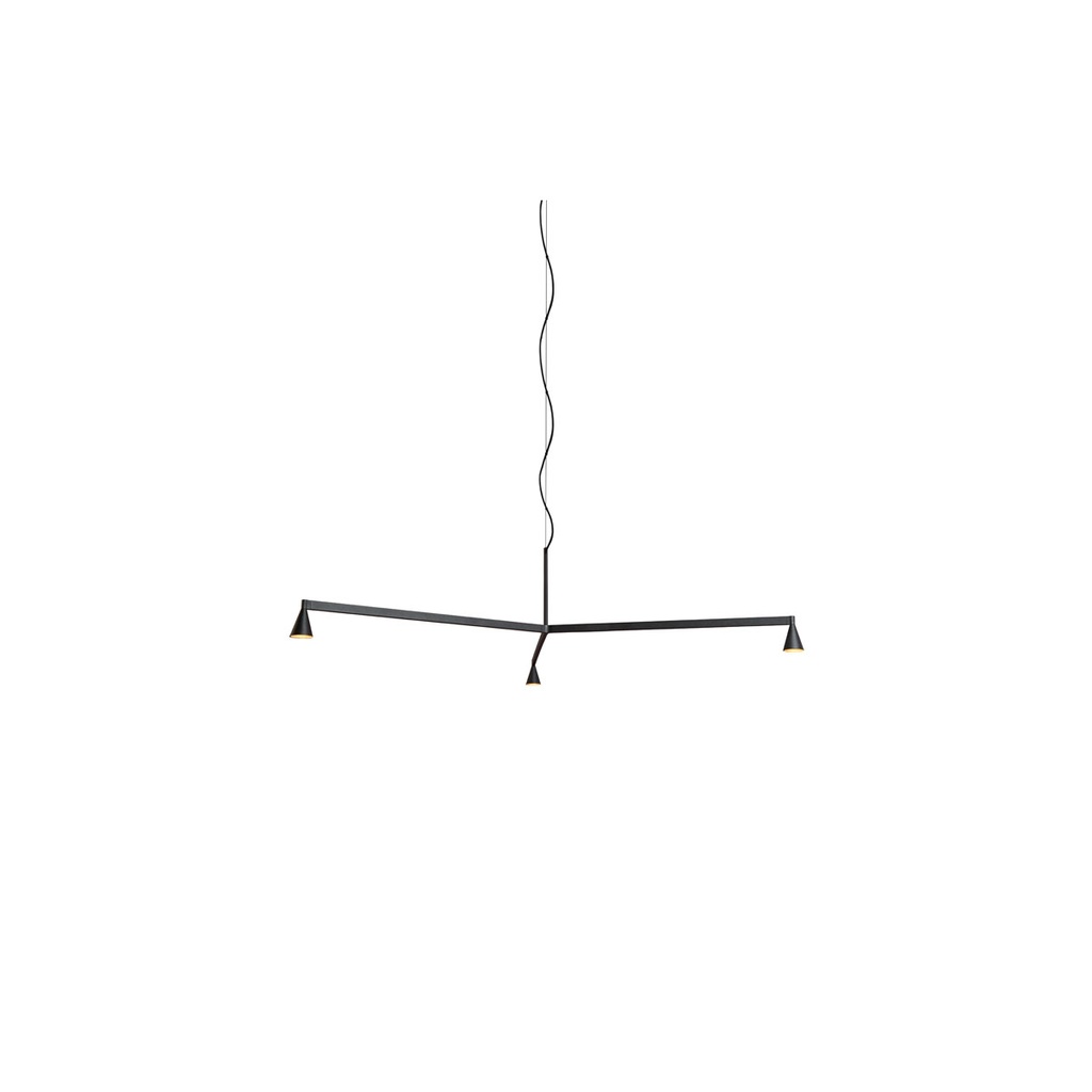 Austere-Chandelier 1Y RS16 BRASS frame / L.250 / BLACK powercord & steelcable (Driver, Base, Canopy & Cover EXCL.)3x 634LM 2700K CRI93 IP50
