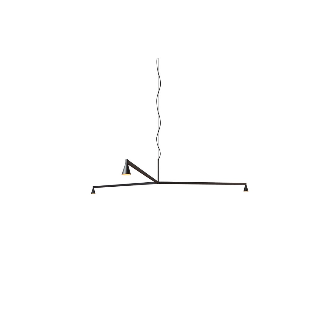Austere-Chandelier 1Y RS16 BRASS frame / L.500 / BLACK powercord & steelcable (Driver, Base, Canopy & Cover EXCL.)3x 634LM 2700K CRI93 IP50