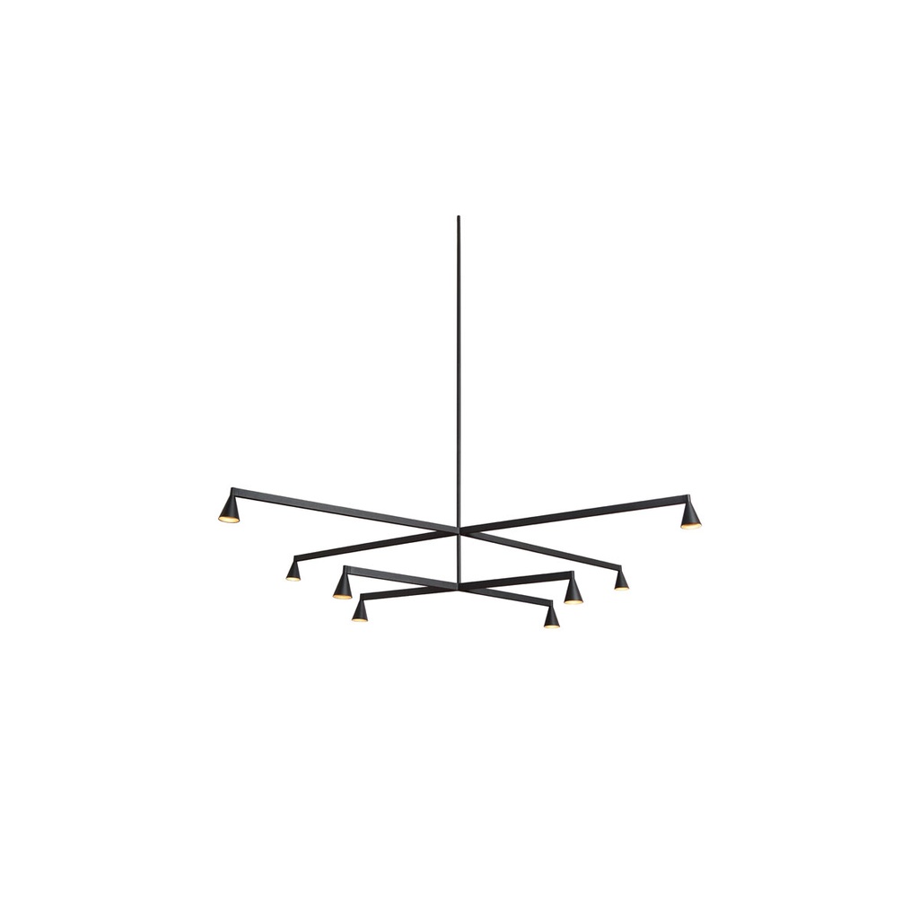Austere-Chandelier 2X RF100 NICKEL / L.250 + L.500 (Driver, Base, Canopy & Cover EXCL.)8x 634LM 2700K CRI93 IP50
