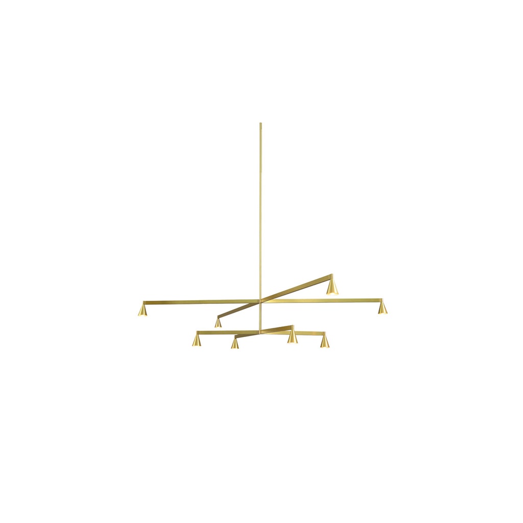 Austere-Chandelier 2X RF100 BLACK / L.500 + L.750 (Driver, Base, Canopy & Cover EXCL.)8x 634LM 2700K CRI93 IP50