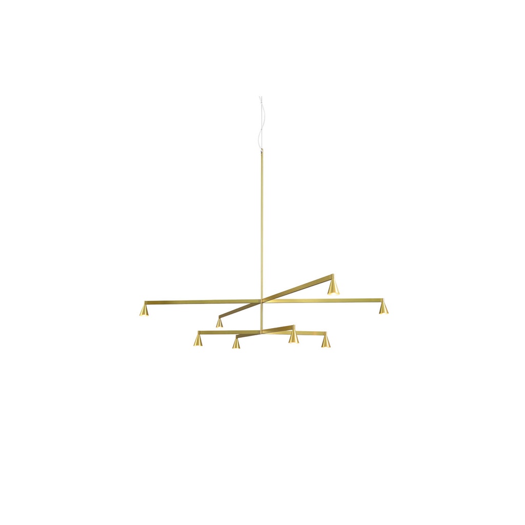Austere-Chandelier 2X RF75 NICKEL / L.250 + L.500 (Driver, Base, Canopy & Cover EXCL.)8x 634LM 2700K CRI93 IP50