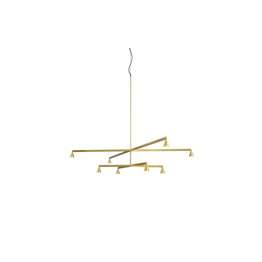 Austere-Chandelier 2X RF75 BRASS / L.500 + L.750 (Driver, Base, Canopy & Cover EXCL.)8x 634LM 2700K CRI93 IP50