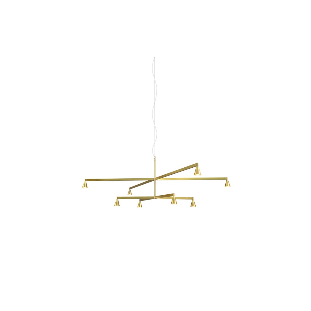 Austere-Chandelier 2X RL79 BLACK / L.500 + L.750 / BLACK powercord & steelcable (Driver, Base, Canopy & Cover EXCL.)8x 634LM 2700K CRI93 IP50