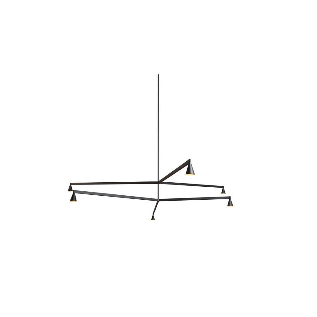 Austere-Chandelier 2Y RF100 NICKEL / L.500 + L.500 (Driver, Base, Canopy & Cover EXCL.)6x 634LM 2700K CRI93 IP50