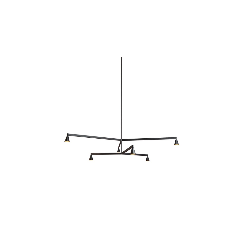 Austere-Chandelier 2Y RF100 NICKEL / L.750 + L.750 (Driver, Base, Canopy & Cover EXCL.)6x 634LM 2700K CRI93 IP50