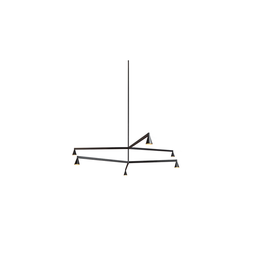 Austere-Chandelier 2Y RF75 NICKEL / L.250 + L.250 (Driver, Base, Canopy & Cover EXCL.)6x 634LM 2700K CRI93 IP50
