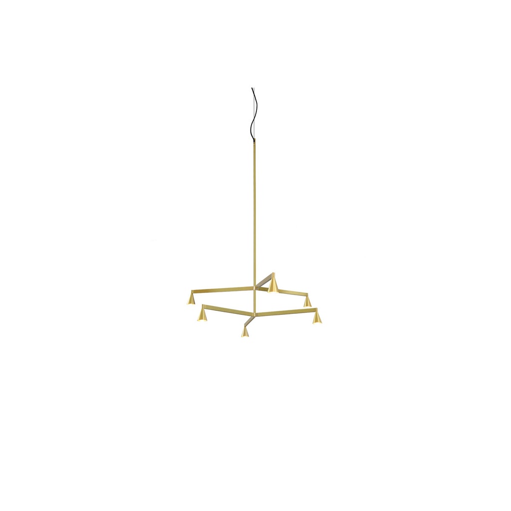 Austere-Chandelier 2Y RF75 BRASS / L.750 + L.750 (Driver, Base, Canopy & Cover EXCL.)6x 634LM 2700K CRI93 IP50