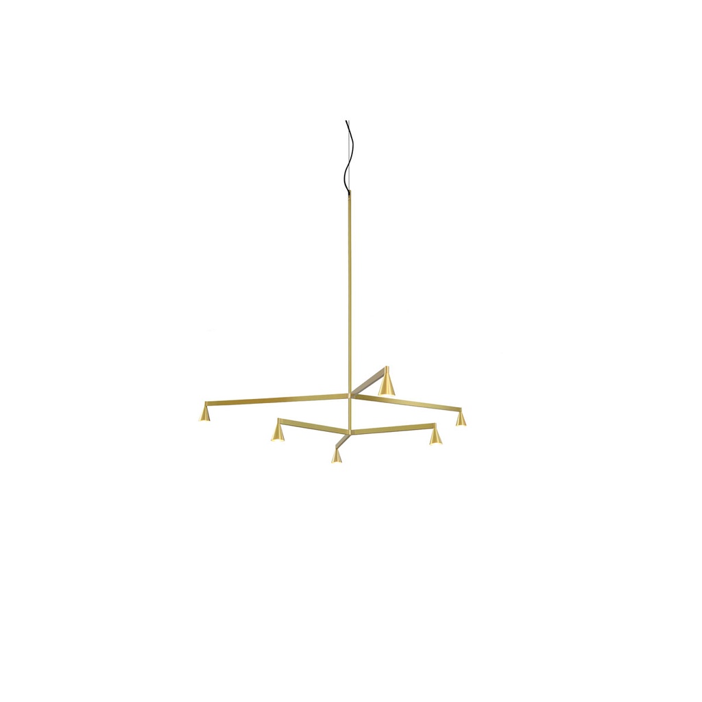 Austere-Chandelier 2Y RL79 GUNMETAL / L.250 + L.250 / BLACK powercord & steelcable (Driver, Base, Canopy & Cover EXCL.)6x 634LM 2700K CRI93 IP50