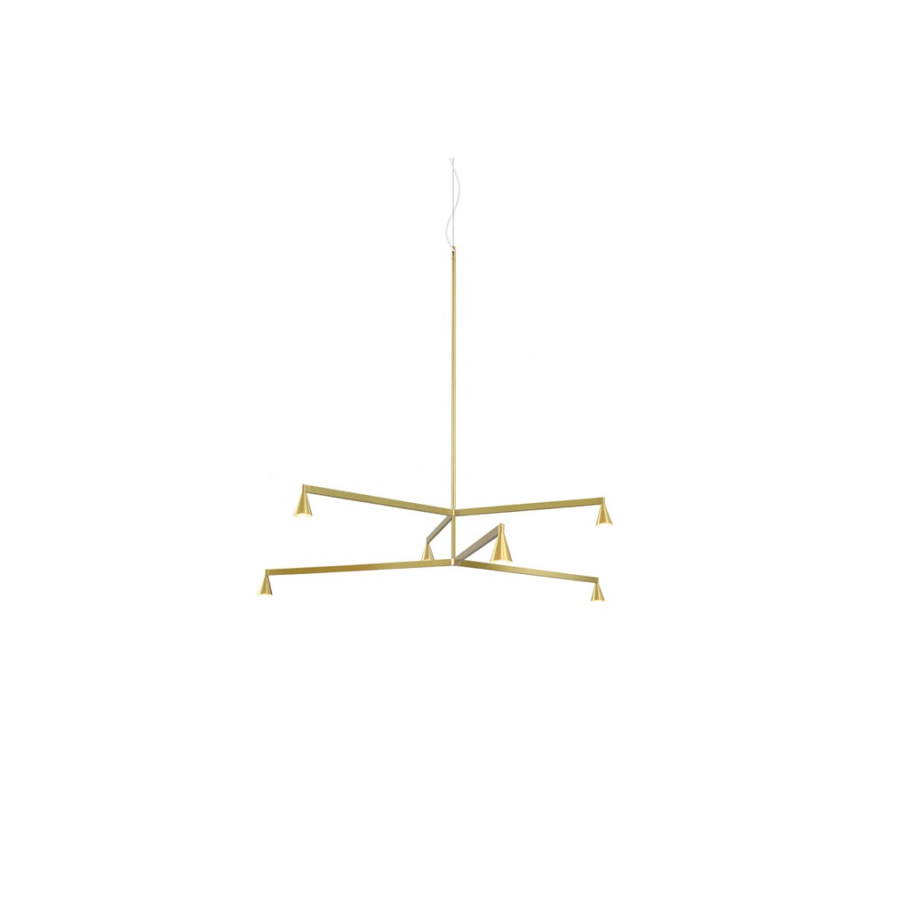 Austere-Chandelier 2Y RL79 BLACK / L.250 + L.500 / BLACK powercord & steelcable (Driver, Base, Canopy & Cover EXCL.)6x 634LM 2700K CRI93 IP50