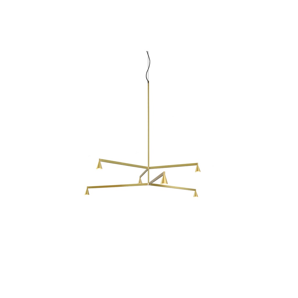 Austere-Chandelier 2Y RL79 GUNMETAL / L.250 + L.500 / BLACK powercord & steelcable (Driver, Base, Canopy & Cover EXCL.)6x 634LM 2700K CRI93 IP50