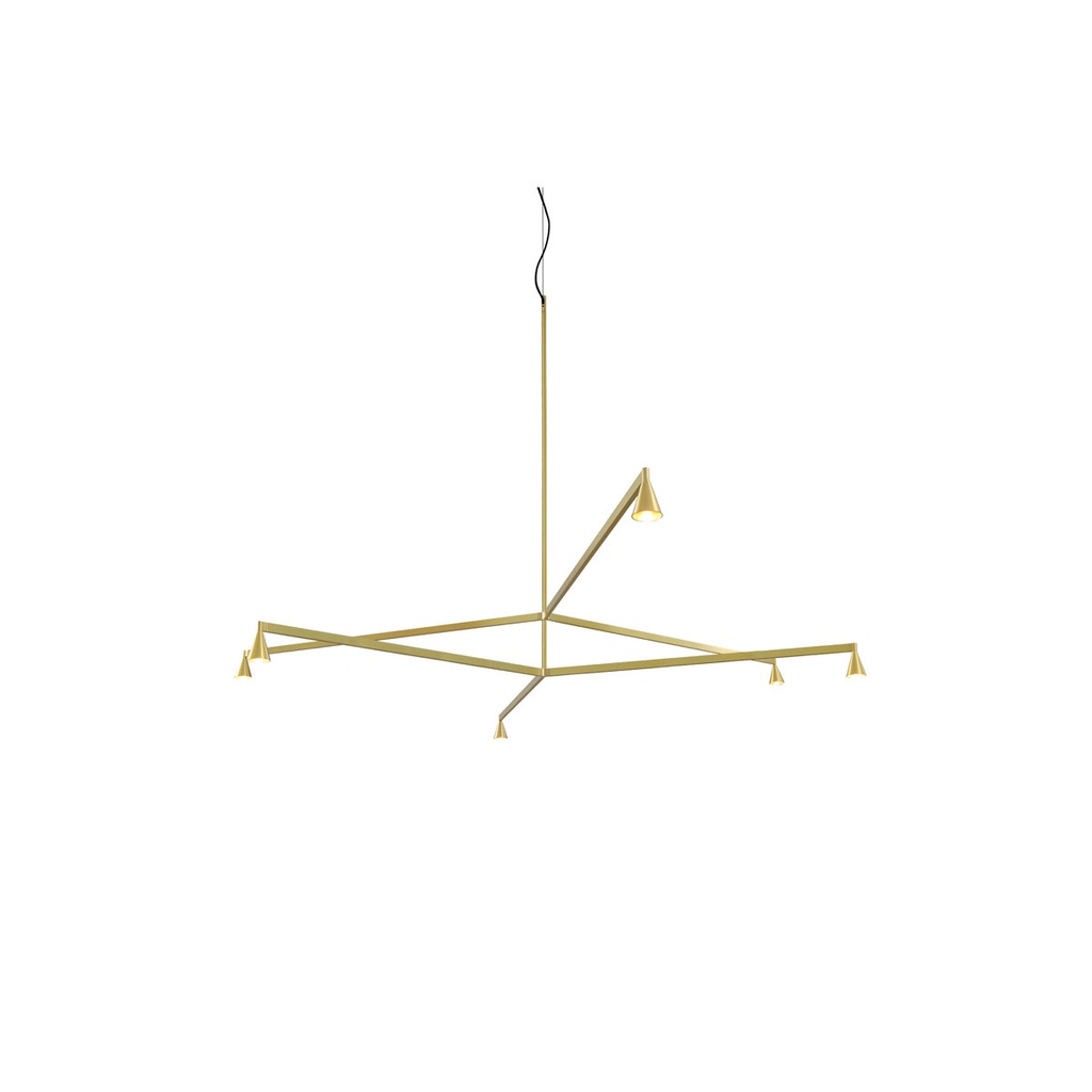 Austere-Chandelier 2Y RL79 GUNMETAL / L.500 + L.750 / BLACK powercord & steelcable (Driver, Base, Canopy & Cover EXCL.)6x 634LM 2700K CRI93 IP50