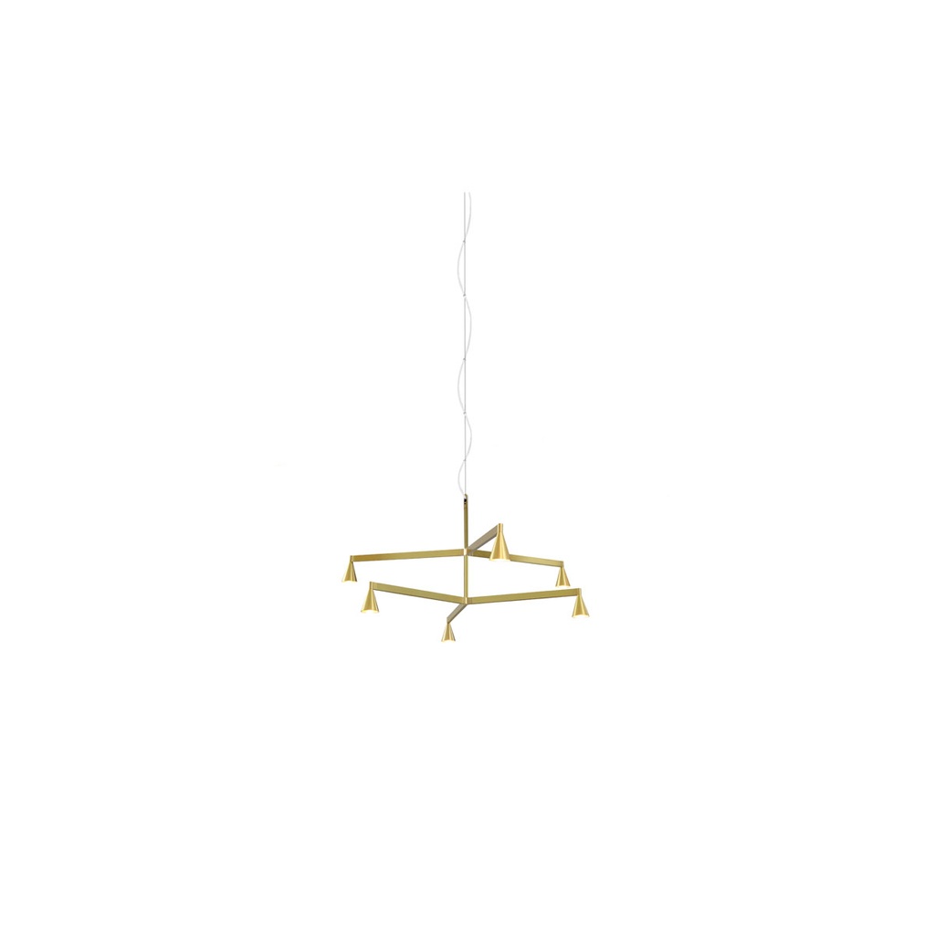 Austere-Chandelier 2Y RL79 BLACK / L.750 + L.750 / BLACK powercord & steelcable (Driver, Base, Canopy & Cover EXCL.)6x 634LM 2700K CRI93 IP50