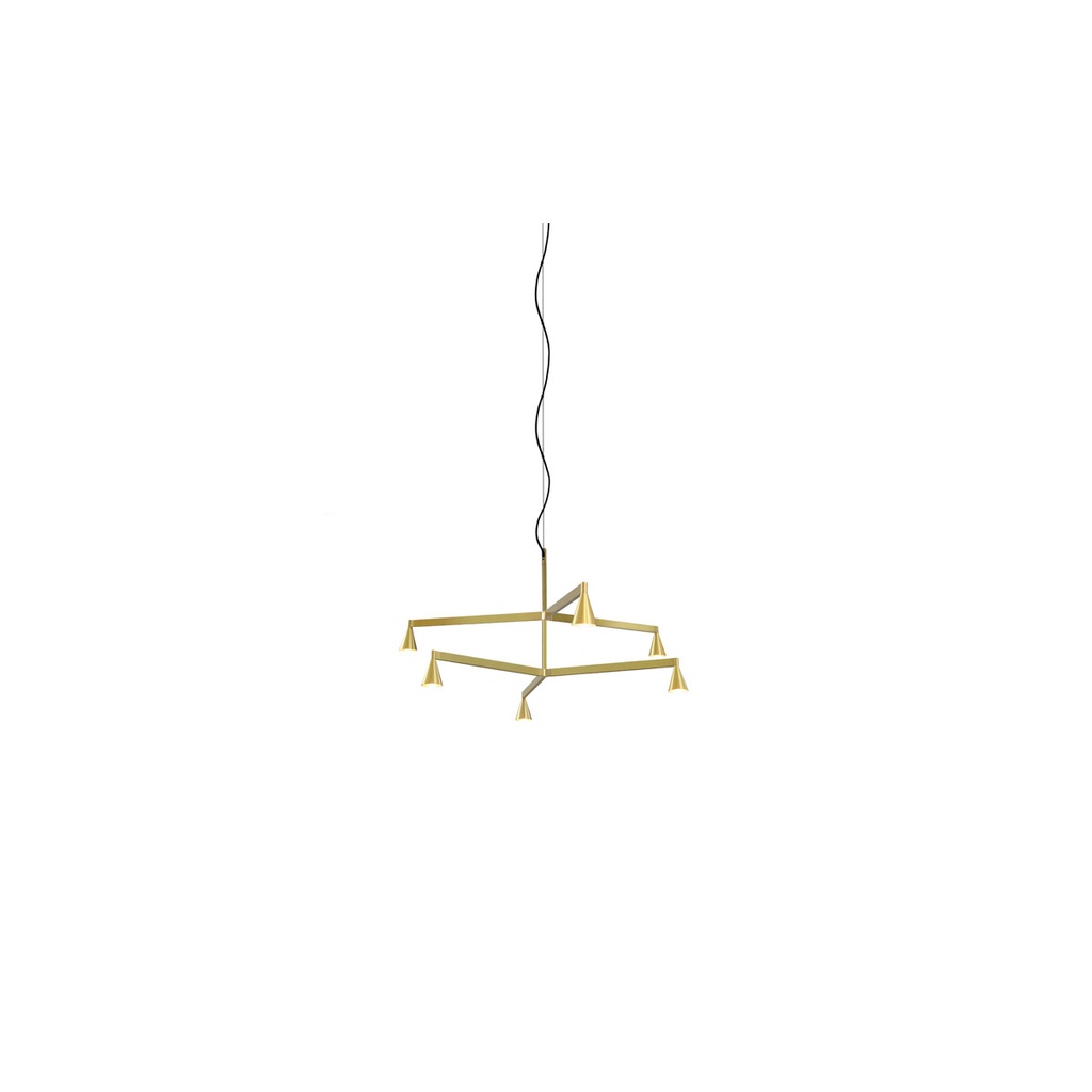 Austere-Chandelier 2Y RL79 GUNMETAL / L.750 + L.750 / BLACK powercord & steelcable (Driver, Base, Canopy & Cover EXCL.)6x 634LM 2700K CRI93 IP50