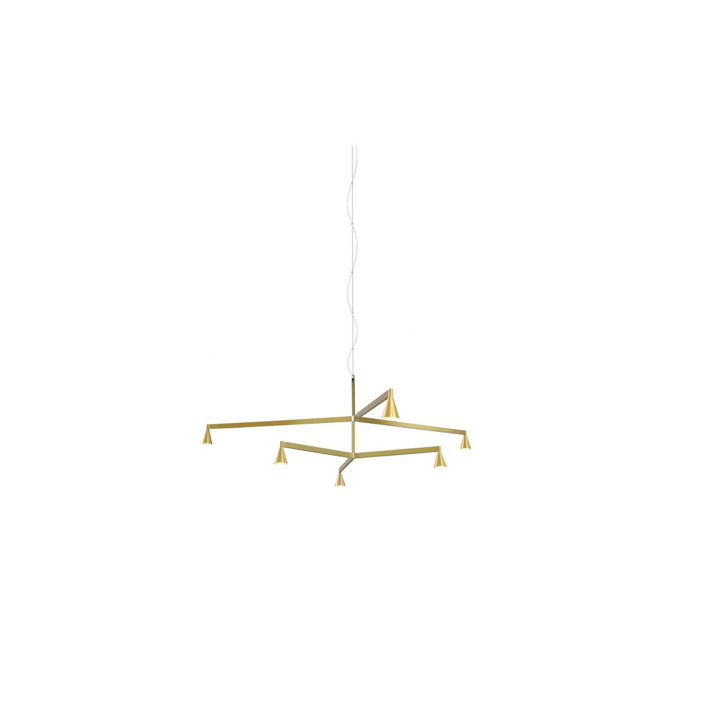 Austere-Chandelier 2Y RS16 BLACK / L.250 + L.250 / BLACK powercord & steelcable (Driver, Base, Canopy & Cover EXCL.)6x 634LM 2700K CRI93 IP50