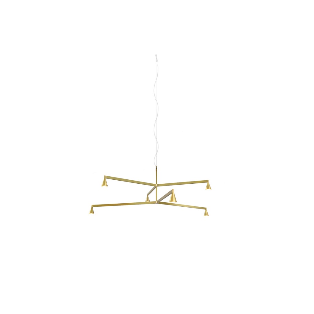 Austere-Chandelier 2Y RS16 BLACK / L.250 + L.500 / BLACK powercord & steelcable (Driver, Base, Canopy & Cover EXCL.)6x 634LM 2700K CRI93 IP50