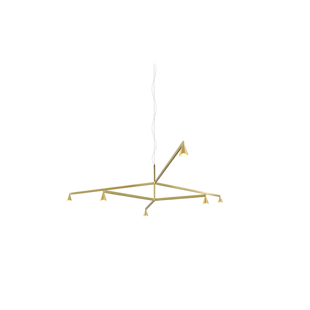 Austere-Chandelier 2Y RS16 BLACK / L.500 + L.500 / BLACK powercord & steelcable (Driver, Base, Canopy & Cover EXCL.)6x 634LM 2700K CRI93 IP50