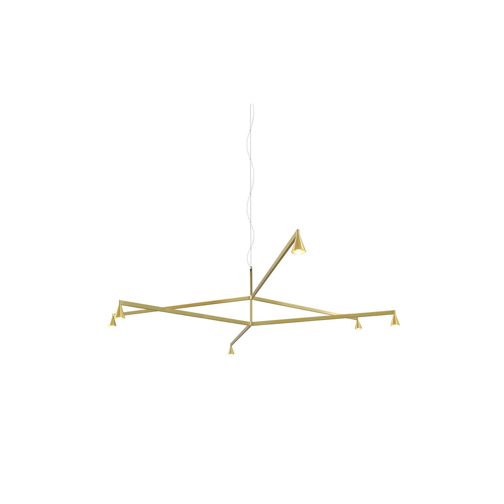 Austere-Chandelier 2Y RS16 BLACK / L.500 + L.750 / BLACK powercord & steelcable (Driver, Base, Canopy & Cover EXCL.)6x 634LM 2700K CRI93 IP50